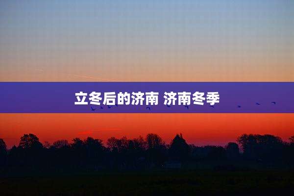 立冬后的济南 济南冬季