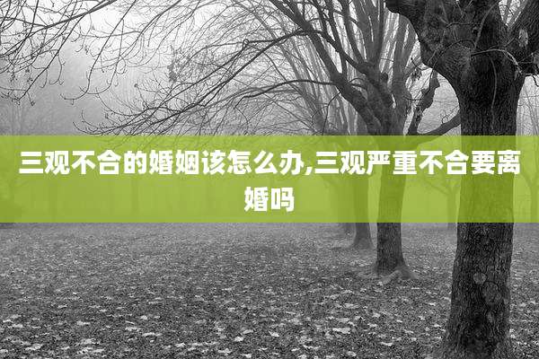 三观不合的婚姻该怎么办,三观严重不合要离婚吗