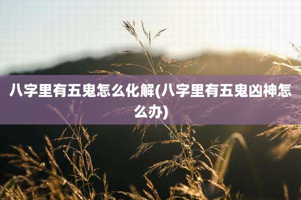 八字里有五鬼怎么化解(八字里有五鬼凶神怎么办)