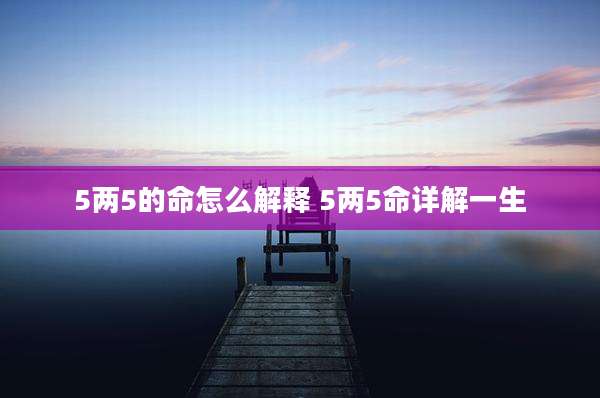 5两5的命怎么解释 5两5命详解一生