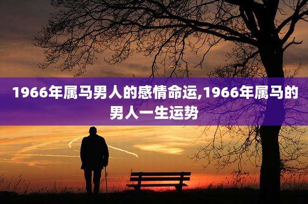 1966年属马男人的感情命运,1966年属马的男人一生运势