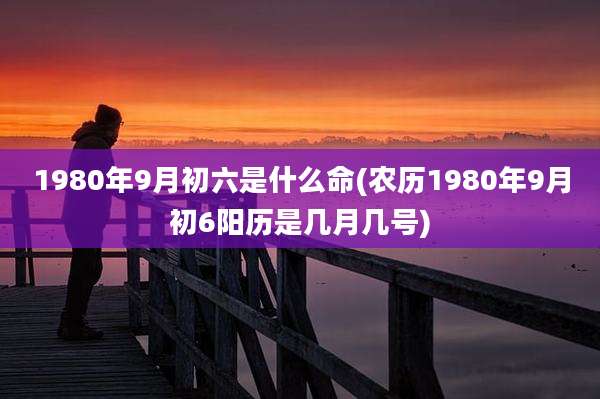 1980年9月初六是什么命(农历1980年9月初6阳历是几月几号)