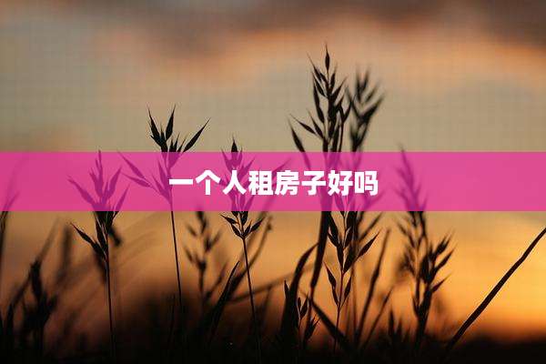 一个人租房子好吗