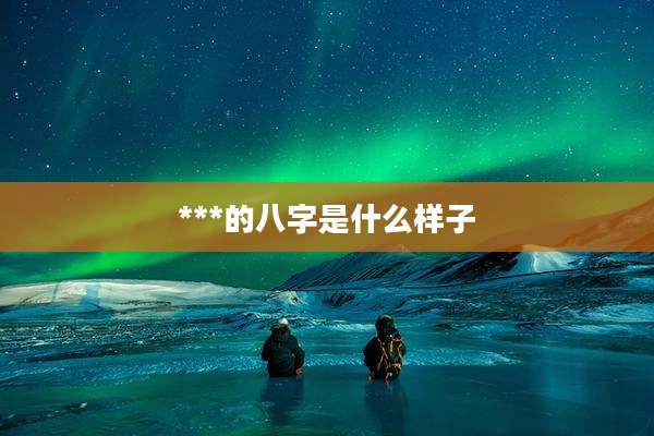***的八字是什么样子