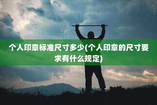 个人印章标准尺寸多少(个人印章的尺寸要求有什么规定)