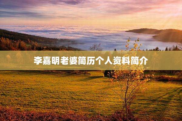 李嘉明老婆简历个人资料简介