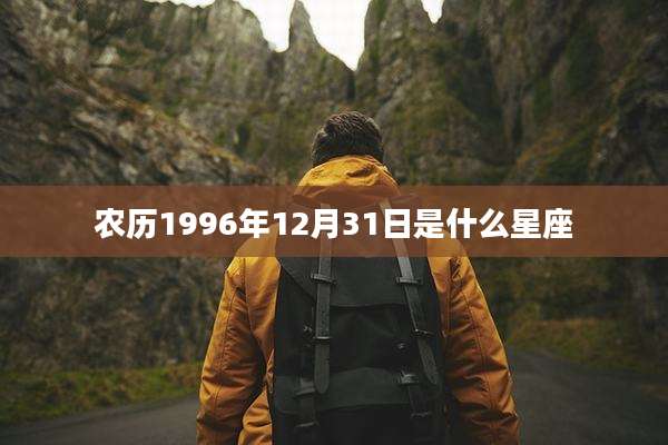 农历1996年12月31日是什么星座