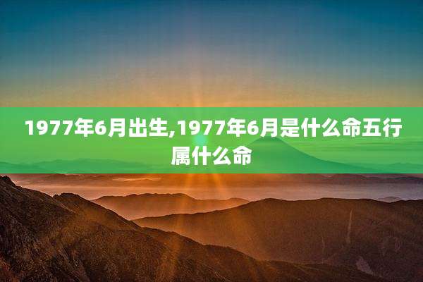 1977年6月出生,1977年6月是什么命五行属什么命