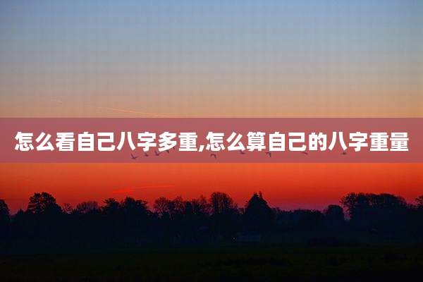 怎么看自己八字多重,怎么算自己的八字重量