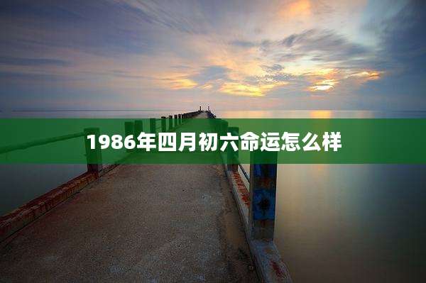 1986年四月初六命运怎么样