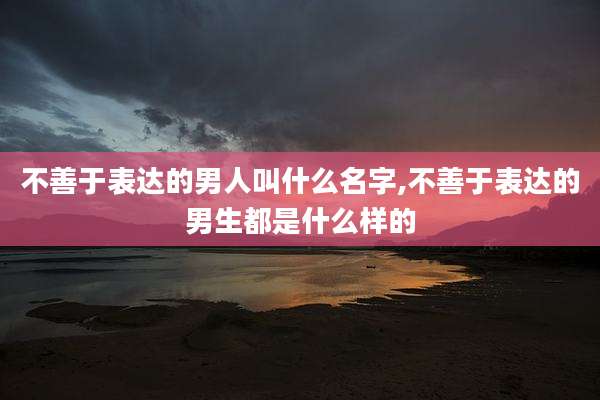 不善于表达的男人叫什么名字,不善于表达的男生都是什么样的