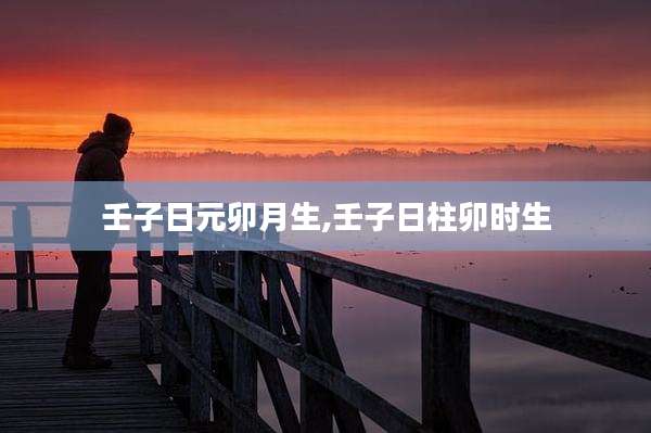 壬子日元卯月生,壬子日柱卯时生