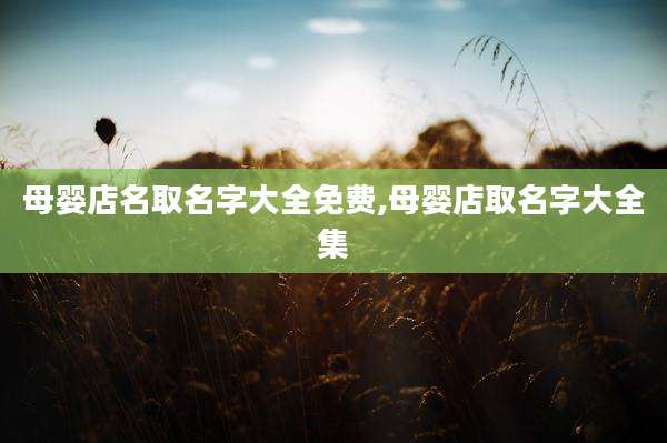 母婴店名取名字大全免费,母婴店取名字大全集