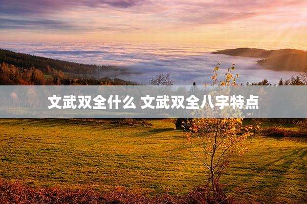 文武双全什么 文武双全八字特点