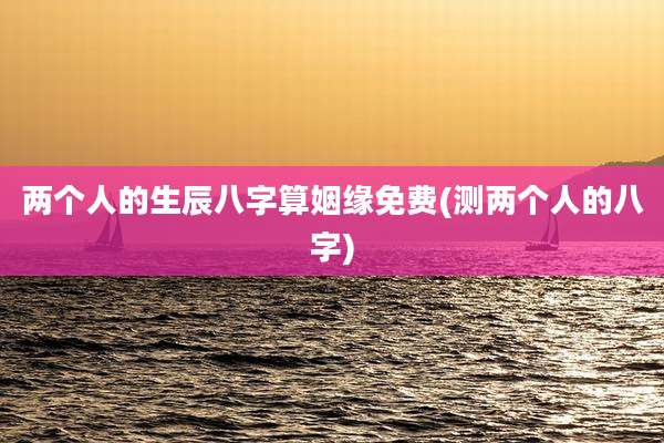 两个人的生辰八字算姻缘免费(测两个人的八字)