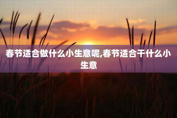 春节适合做什么小生意呢,春节适合干什么小生意