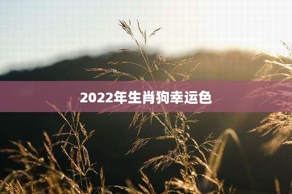 2022年生肖狗幸运色