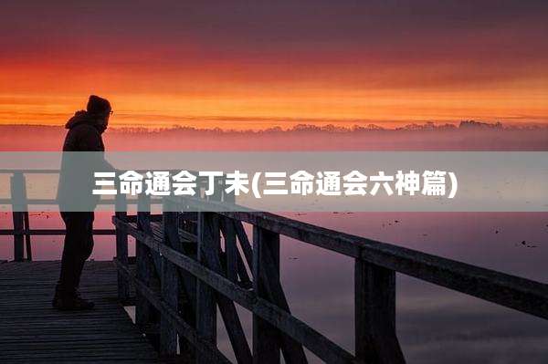 三命通会丁未(三命通会六神篇)