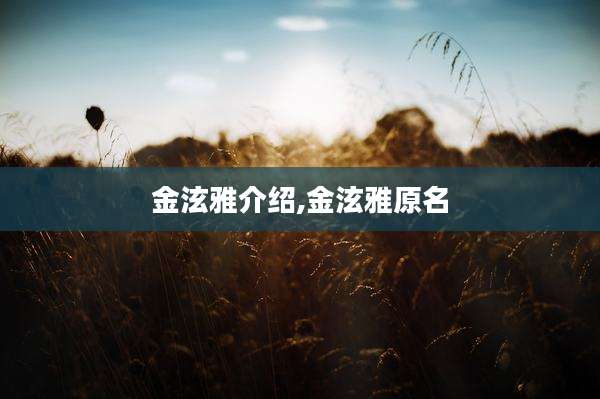 金泫雅介绍,金泫雅原名