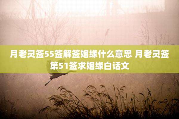月老灵签55签解签姻缘什么意思 月老灵签第51签求姻缘白话文
