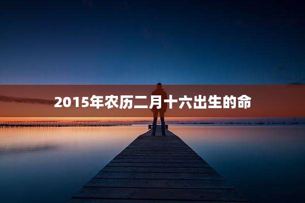 2015年农历二月十六出生的命
