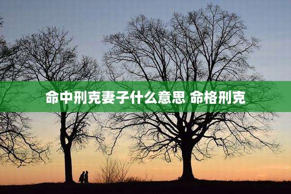 命中刑克妻子什么意思 命格刑克
