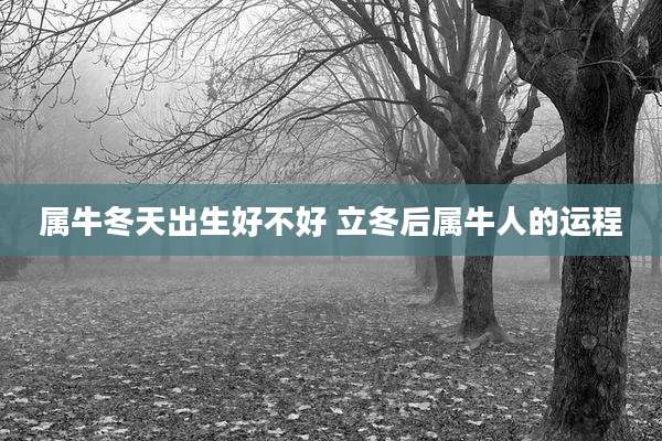 属牛冬天出生好不好 立冬后属牛人的运程
