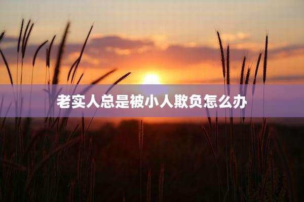 老实人总是被小人欺负怎么办