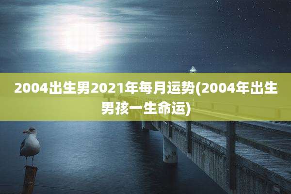 2004出生男2021年每月运势(2004年出生男孩一生命运)