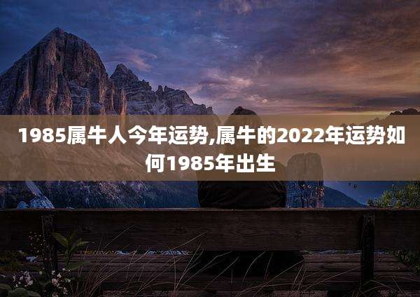 1985属牛人今年运势,属牛的2022年运势如何1985年出生