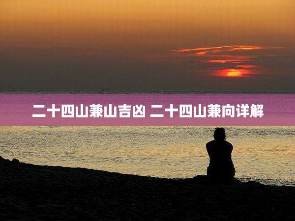 二十四山兼山吉凶 二十四山兼向详解