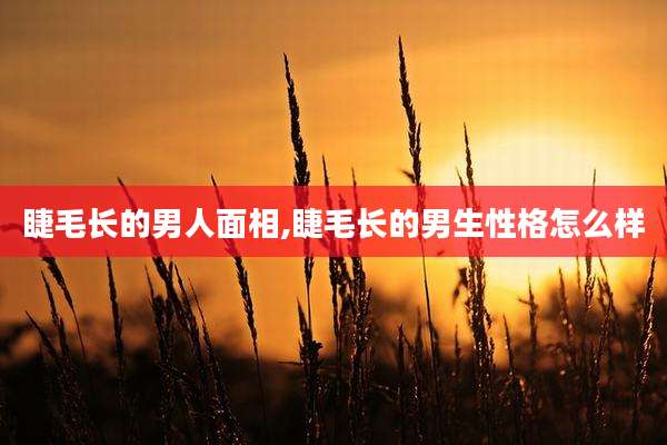 睫毛长的男人面相,睫毛长的男生性格怎么样
