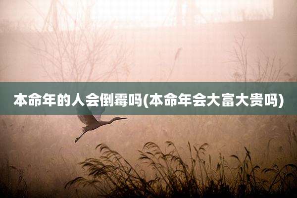 本命年的人会倒霉吗(本命年会大富大贵吗)