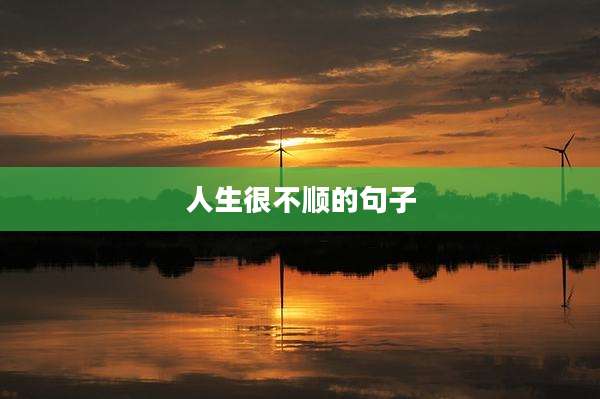 人生很不顺的句子