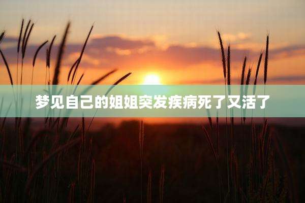梦见自己的姐姐突发疾病死了又活了