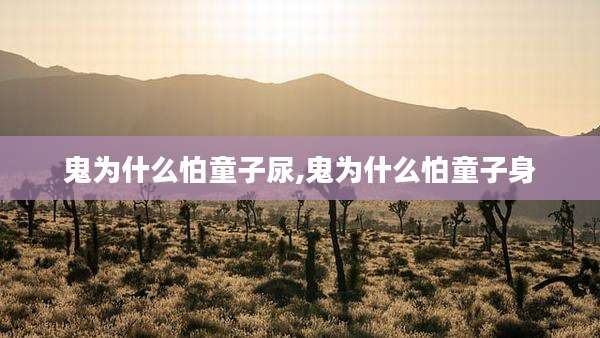 鬼为什么怕童子尿,鬼为什么怕童子身