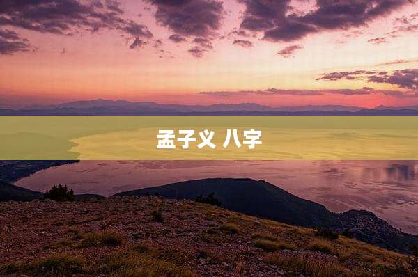 孟子义 八字