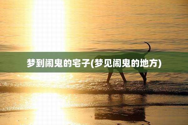 梦到闹鬼的宅子(梦见闹鬼的地方)