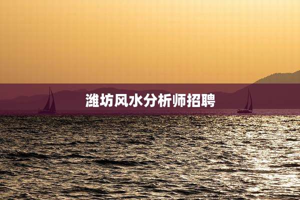 潍坊风水分析师招聘