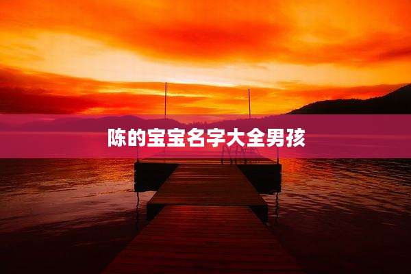 陈的宝宝名字大全男孩