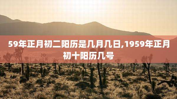 59年正月初二阳历是几月几日,1959年正月初十阳历几号