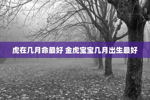 虎在几月命最好 金虎宝宝几月出生最好