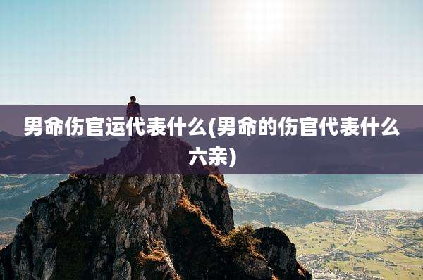 男命伤官运代表什么(男命的伤官代表什么六亲)