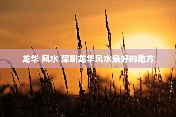 龙华 风水 深圳龙华风水最好的地方