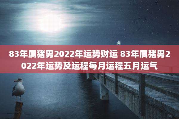 83年属猪男2022年运势财运 83年属猪男2022年运势及运程每月运程五月运气
