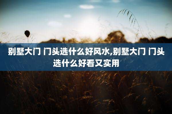 别墅大门 门头选什么好风水,别墅大门 门头选什么好看又实用