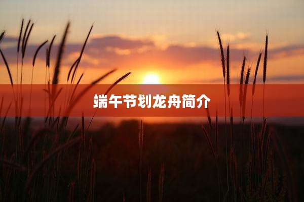端午节划龙舟简介
