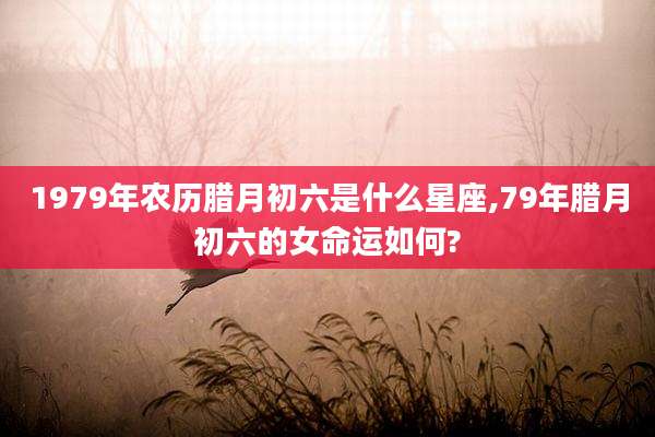 1979年农历腊月初六是什么星座,79年腊月初六的女命运如何?