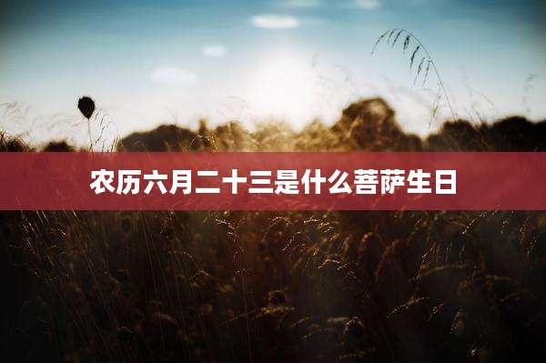 农历六月二十三是什么菩萨生日