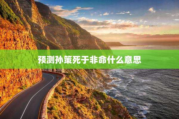 预测孙策死于非命什么意思